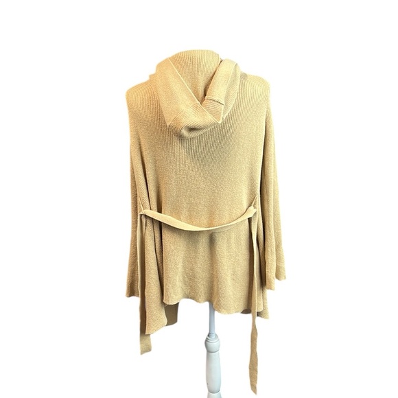 Bcbgmaxazaria Long Sleeve Hooded Cardigan Sweater Tan Womens Size L - Picture 4 of 10
